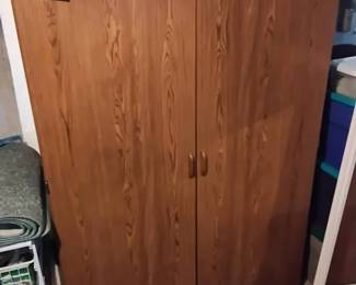 Faux Wood Particleboard Storage Cabinet
