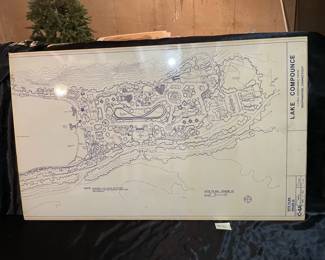 1984 Framed Map Of Lake Compounce In Southington, CT