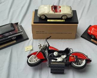Lot of 4 Model Cars, Motorcycle Mustang Corvette Chevrolet Maisto