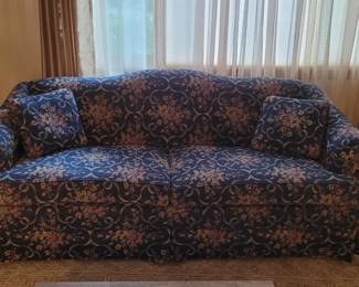 Broyhill Blue Floral Couch Sofa