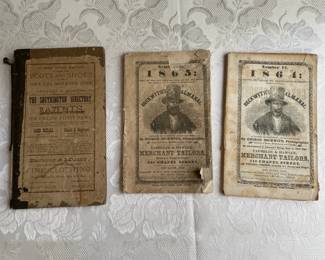 Three Antique Victorian Southington, CT Directory And 1860s Beckwiths Almanacs
