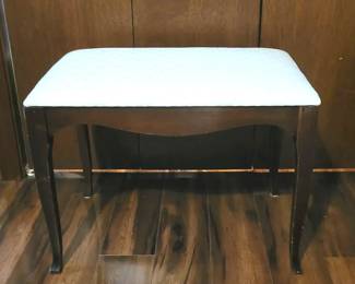 Wooden Stool Bench with White cushion