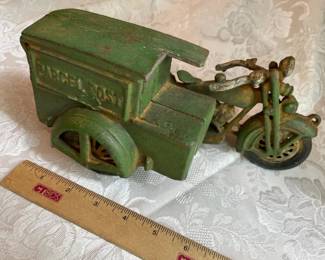 Cast Iron Parcel Post Motorcycle And Side Car