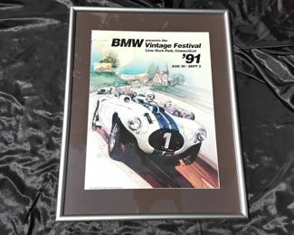 Framed 1991 Vintage Festival Racecar Poster