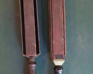 2 Antique Vintage Razor Strops