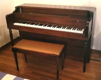 Wooden Piano with Stool