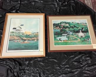 2 Artist Signed Prints In A Naive Style