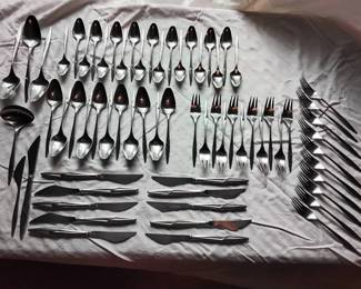 Set Of Mid Century Stainless Flatware