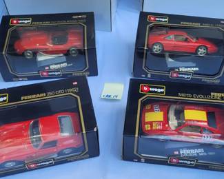 Lot of 4 Bburago Diecast Model Red Ferrari Cars New in Box