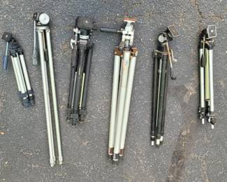 Lot of 6 Vintage and Modern Tripods