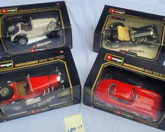 Lot of 4 Bburago Scale Model Cars Mercedes Benz New in Box