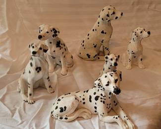 Lot of Small Dalmatian Puppy Dog Statue Figurines
