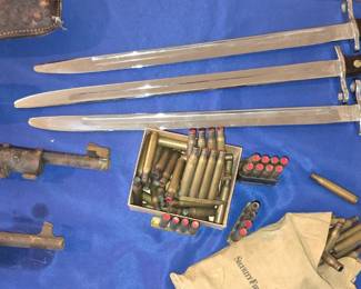 3 Remington bayonets, 2 marked "1918"