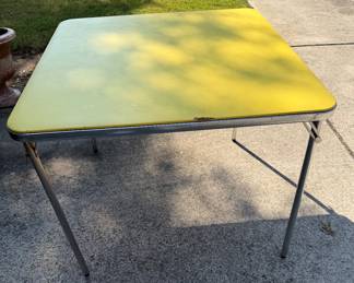 Item #110 - Yellow Vinyl Topped Card Table
