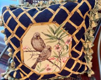 Item #45 - 16" Needlepoint Bird Pillow $34