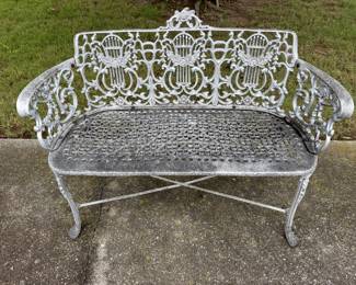 Item #55 - Heavy Ornate Iron Bench (45x33x17.5) $110