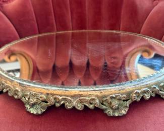 Item #175 - 15" Silver Plate Mirrored Plateau