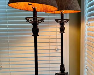 Item #13 and Item #14 - 33" Lamp w/Straw Shade $24 each