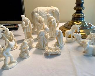 Item #192 - Beautifully detailed 16 pc. Bisque/Porcelain Nativity $160