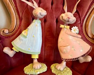 Item #48 - Boy & Girl Bubblehead Bunnies $16