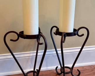 Item #45 - Set of 2 Candleholders w/candles 11.5" $22