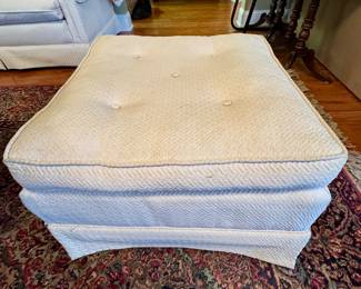 Item #6 - White Ottoman (27"sq x 16") $40