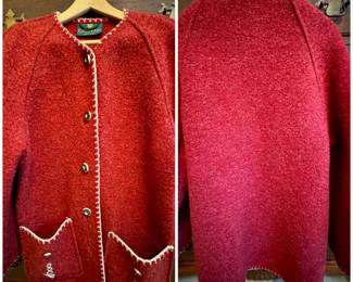 Item #171 Giesswein Red Wool Jacket $30