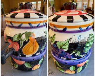 Item #149 - Ceramic Drink Dispenser w/Base by Vicki Carroll $60