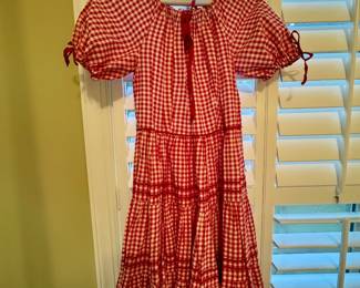 Item #163 Red & White Gingham Handmade Square Dancing Dress $14