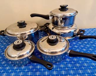 Item #127 - 5 Pc. Maxam Steam Control 5-Ply SS Cookware