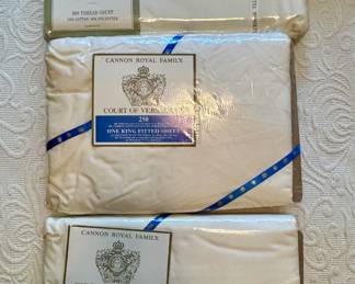 Item #86 - Wamsutta King Flat Sheet $10 / Item #87 - Cannon Royal Family Court of Versailles King Flat $10 / Item #88 - Cannon Royal Family Court of Versailles King Fitted Sheet $10