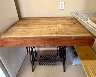 Item #186 - Treadle Sewing Machine Table (36x27x30)