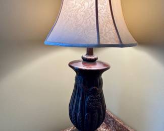Item #43 - Lamp w/faux Medallions 33" $34