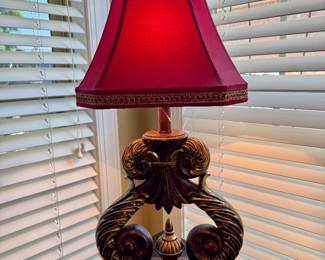 Item #5 - Red Shade 28" Lamp $40