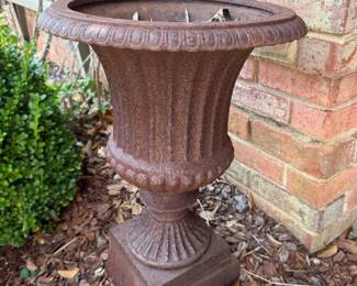 Item #139 - Heavy Cast Iron Urn (15x24)