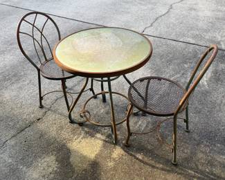 Item #107 - Outdoor Cafe Table & Chairs $60