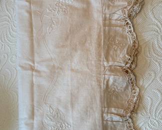 Item #85 - Two Ecru Pillow Shams (37x21) $20