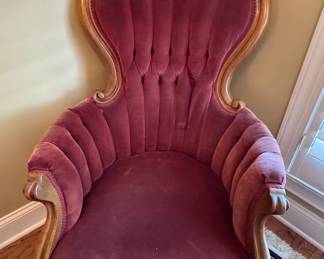 Item #41 - Victorian Furniture Co. Pink Velvet Chair (Montgomery, AL)