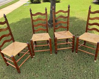 Item #35 - Ladderback Rush Bottom Chairs