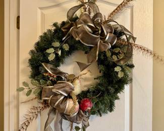 Item#71 - Christmas Wreath w/feathers $28