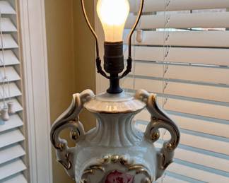 Item #8 - Antique 26" Rose Lamp $58