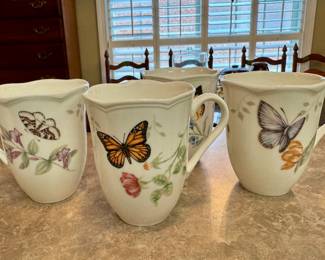 Item #160 Lenox Butterfly Meadow Mugs - set of 4