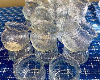 Item #129 - Lot of 28 Indiana Glass Crimped Votives $20