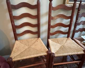 Item #35 - Ladderback Rush Bottom Chairs