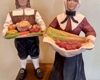 Item #74 - 12" Handmade Ceramic Thanksgiving Couple