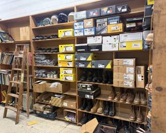 Backstock of boots