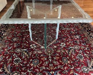 Live Edge Modernist Glass Rectangular Table - Alternate View