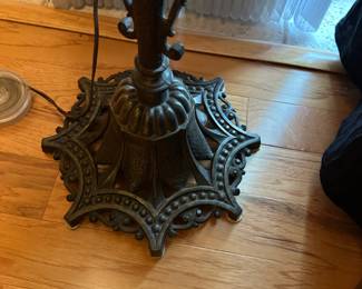 Antique Iron Pedestal Table with Onyx Top - Alternate View