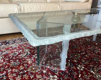 Live Edge Modernist Glass Rectangular Table - Alternate View