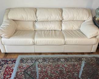 Plush Leather Sofa in Excellent Condition - Alternate View